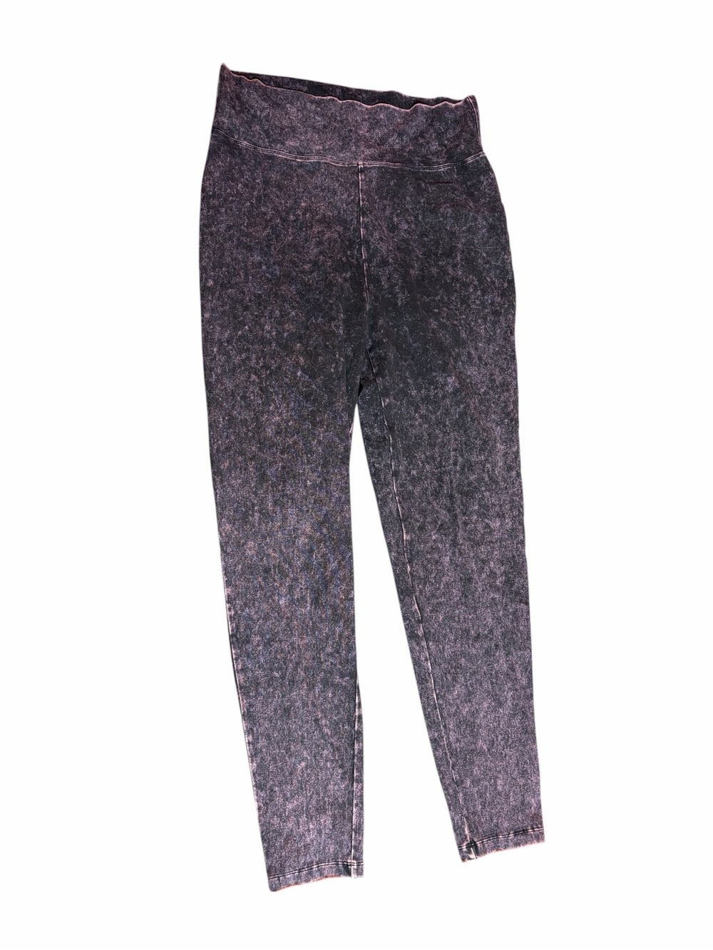 Zenana Signature Tie-Dye Leggings in Black and Purple Accents